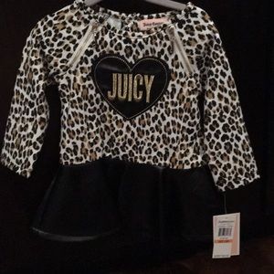 Juicy leopard dress with faux black leather skirt!